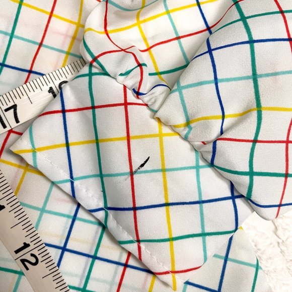 1970s Lucky Winner rainbow plaid blouse - size medium - large - Picture 8 of 8